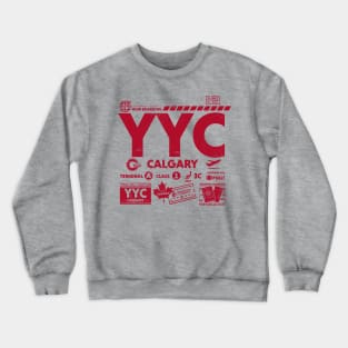 Vintage Calgary YYC Airport Code Travel Day Retro Travel Tag Canada Alt Crewneck Sweatshirt